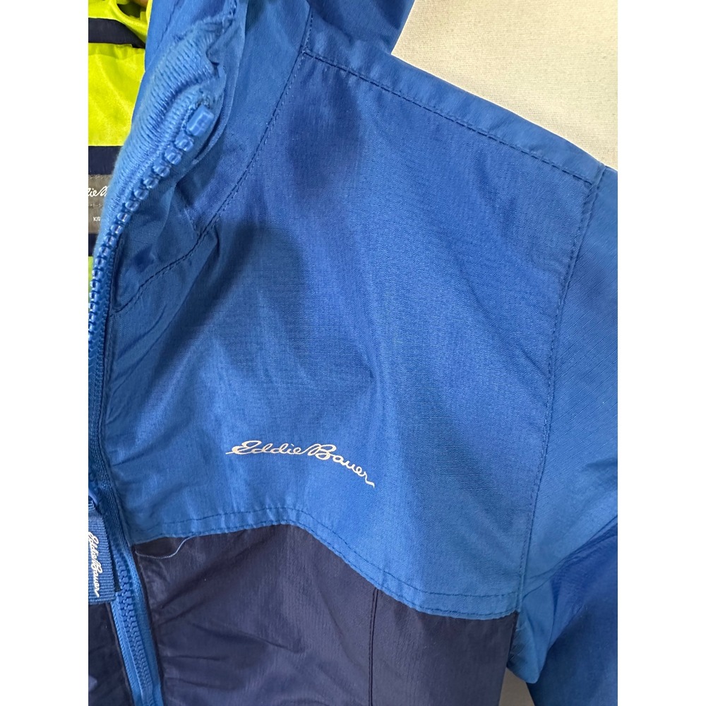 Eddie Bauer Windbreaker Jacket Hooded Kids XS 5/6 Blue Excellent